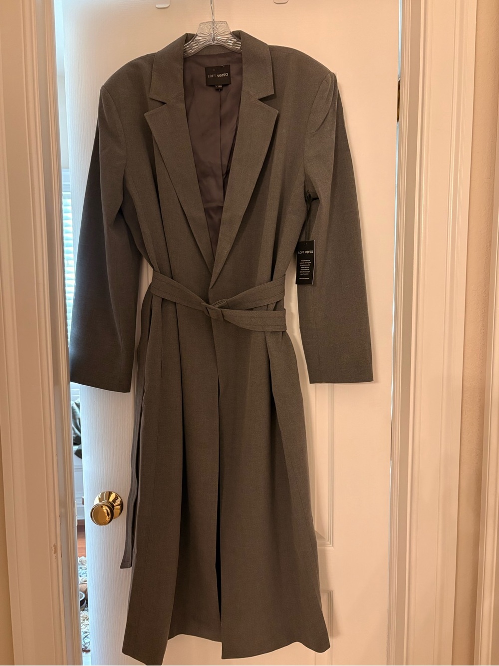 LOFT Versa Gray Belted Trench Coat
